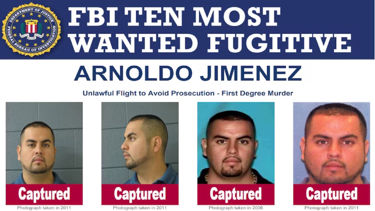12 años después, el FBI captura en Monterrey a Arnoldo Jiménez. Foto: FBI