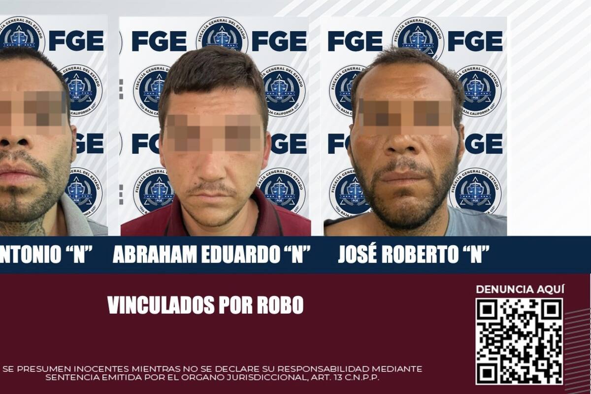 Vinculan a proceso a tres personas por robo; se les fija prisión preventiva