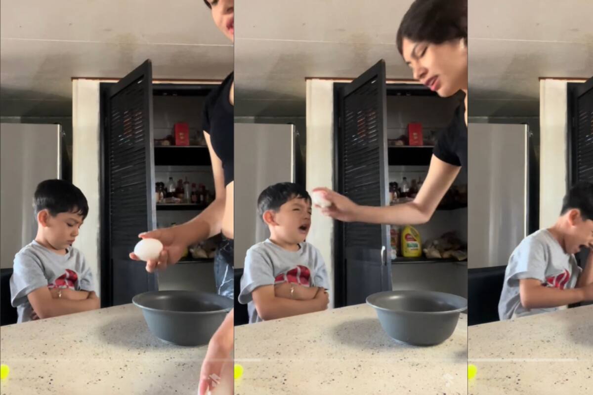 Mujer le rompe un huevo en la frente a su hijo como parte de un ‘trend viral’: causa indignación en redes