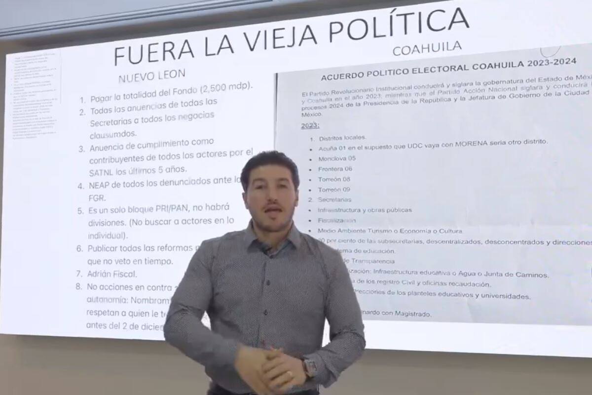 "Querían robar": Samuel García enlista los acuerdos del PRI y del PAN en Coahuila