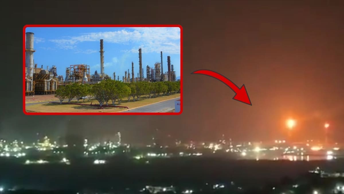 VIDEO: Explosión en la torre de enfriamiento de la refinería “Antonio Dovalí Jaime” deja seis trabajadores heridos y moviliza a los cuerpos de emergencia en Oaxaca