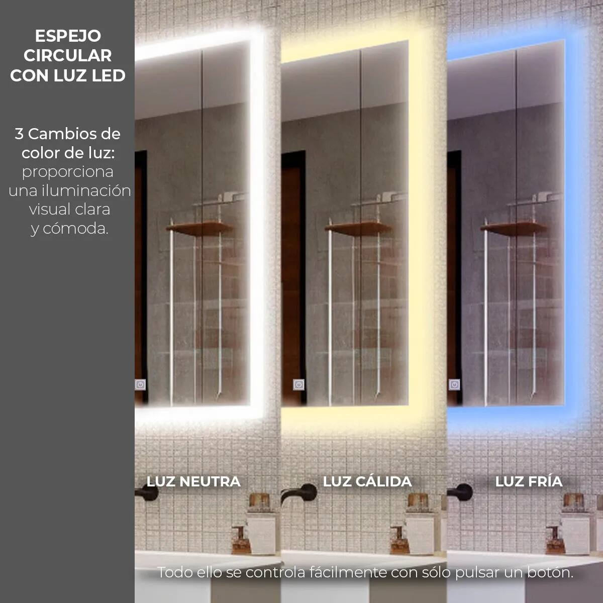 Espejo Luz Led Touch de la marca Renovashop | Captura Mercado Libre