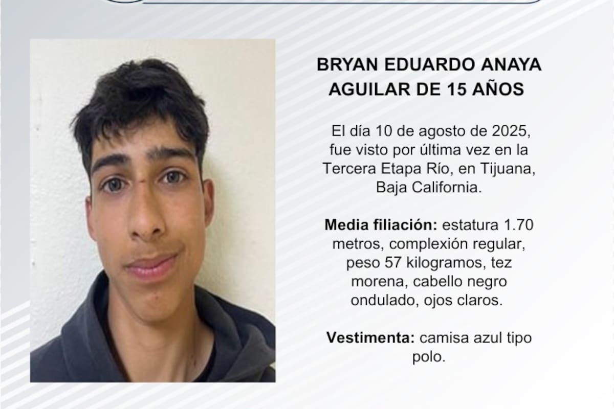 Se busca a Bryan Eduardo Anaya Aguilar de 15 años