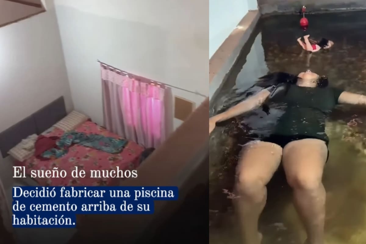 “Es un paraíso para el dengue” Mujer construye una piscina de cemento sobre el techo de su cuarto y desata críticas en redes sociales