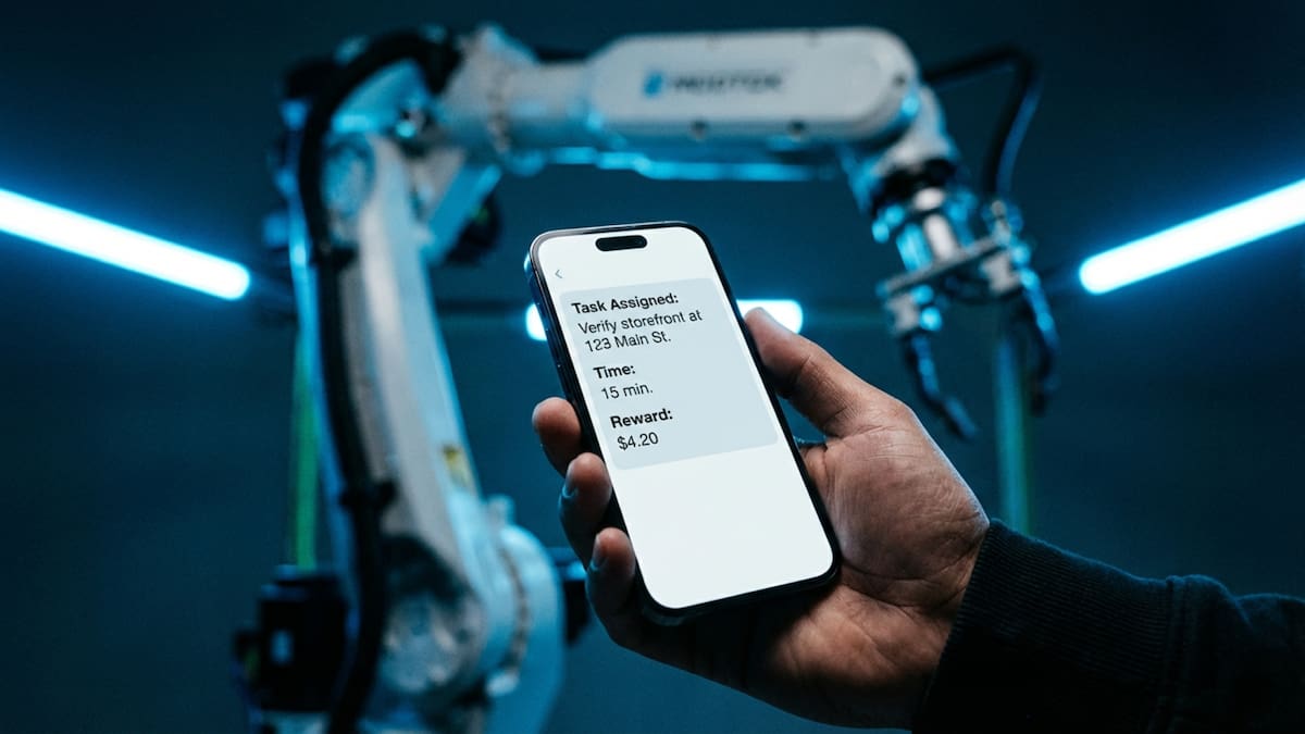 La interfaz de una plataforma que conecta algoritmos solicitantes con trabajadores disponibles. (Gemini)