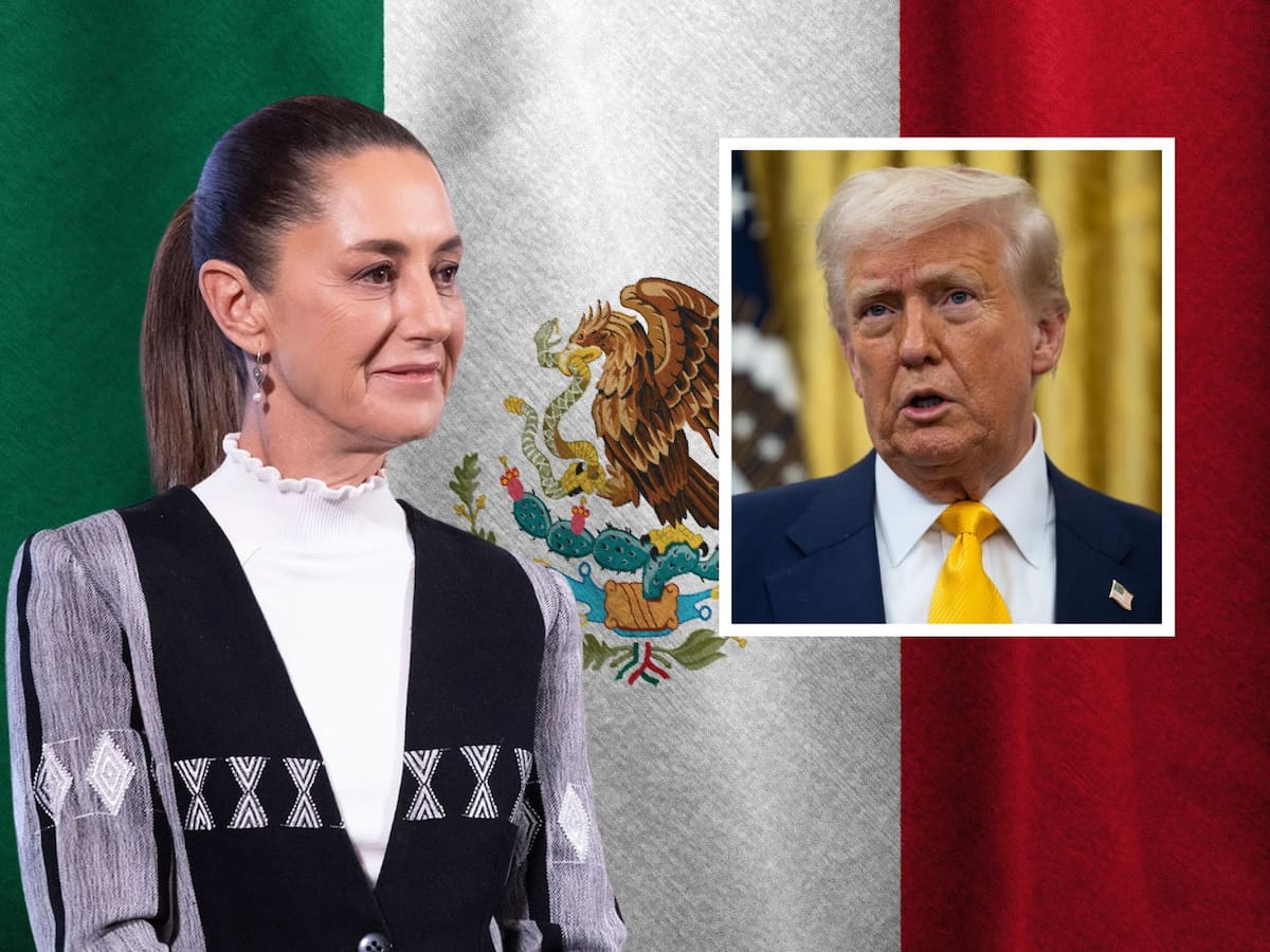 La presidenta Claudia Sheinbaum tiene "Plan A, Plan B, Plan C, Plan D... Plan E" ante aranceles de Trump. | Crédito: Presidencia/EFE/Canva