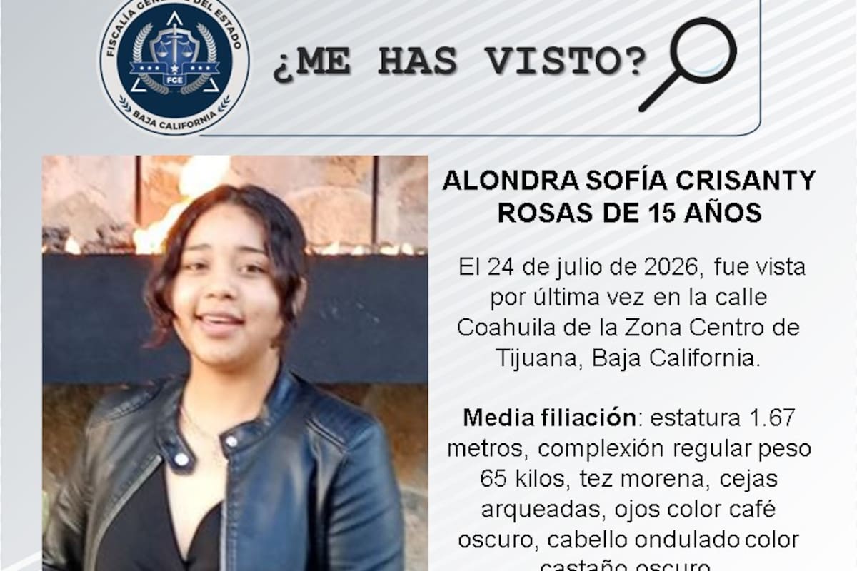 Se busca Alondra Sofía Crisanty Rosas de 15 años