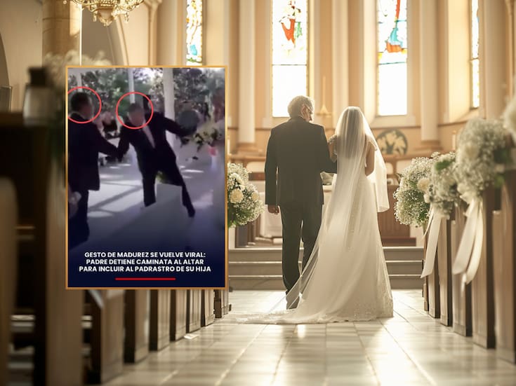 Padre conmueve al entregar a su hija en el altar: decide compartir el momento con el padrastro de la niña