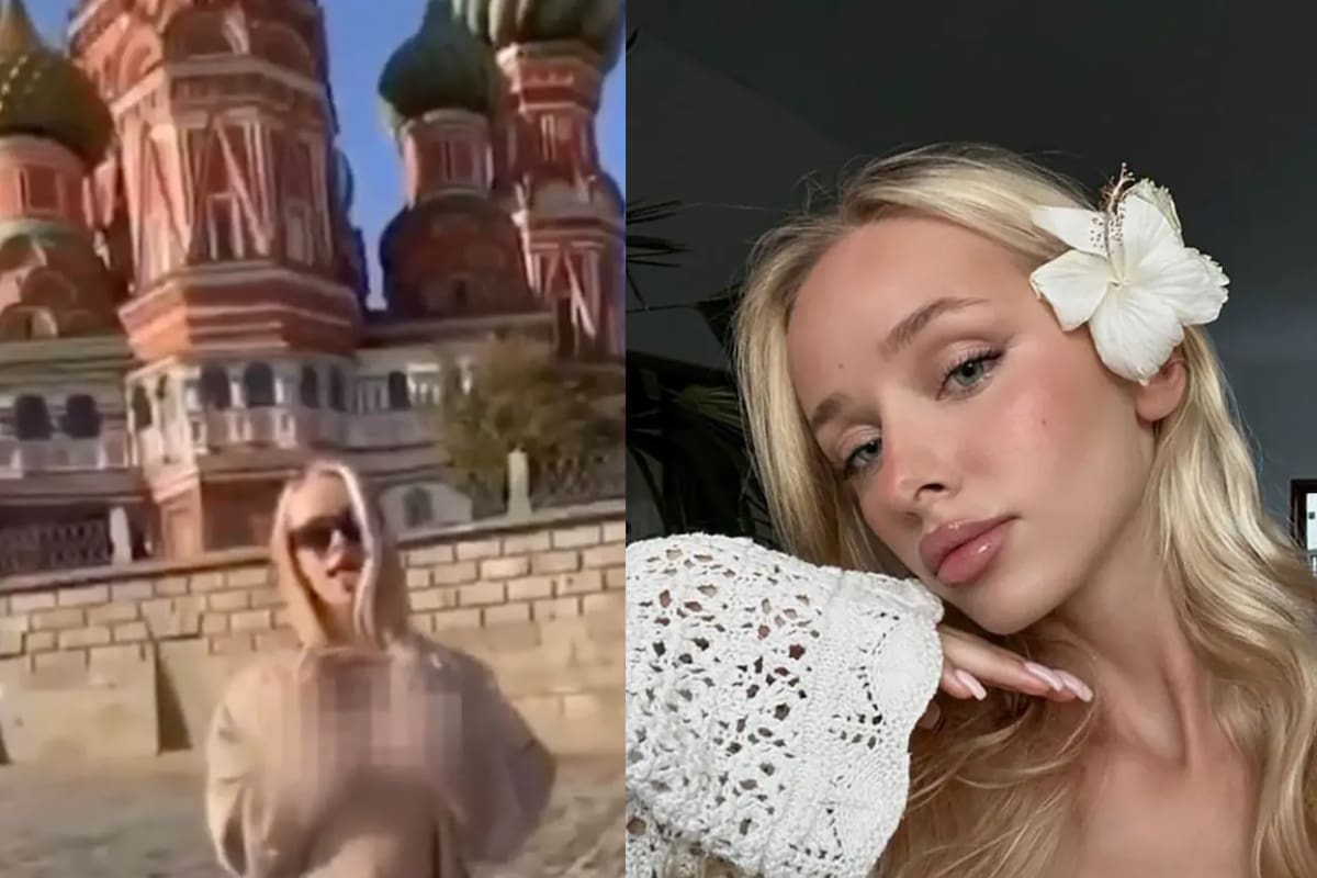 Rusia busca a modelo de OnlyFans ucraniana que posó topless frente a iglesia de Moscú