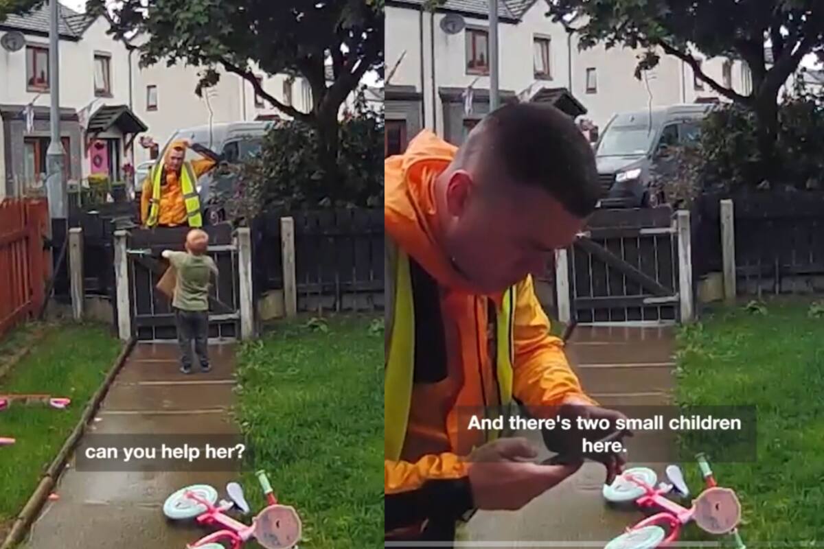 Niño de seis años le pide ayuda a un repartidor después de que su madre se desmayara en casa (VIDEO)