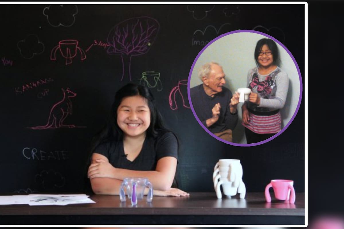 Esta niña se hizo millonaria a sus 11 años por su ingenioso invento para ayudar a su abuelo con Parkinson
