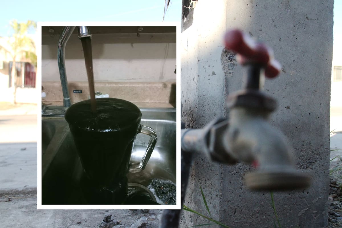 Reportan que sale agua de color oscuro en colonias de Navojoa