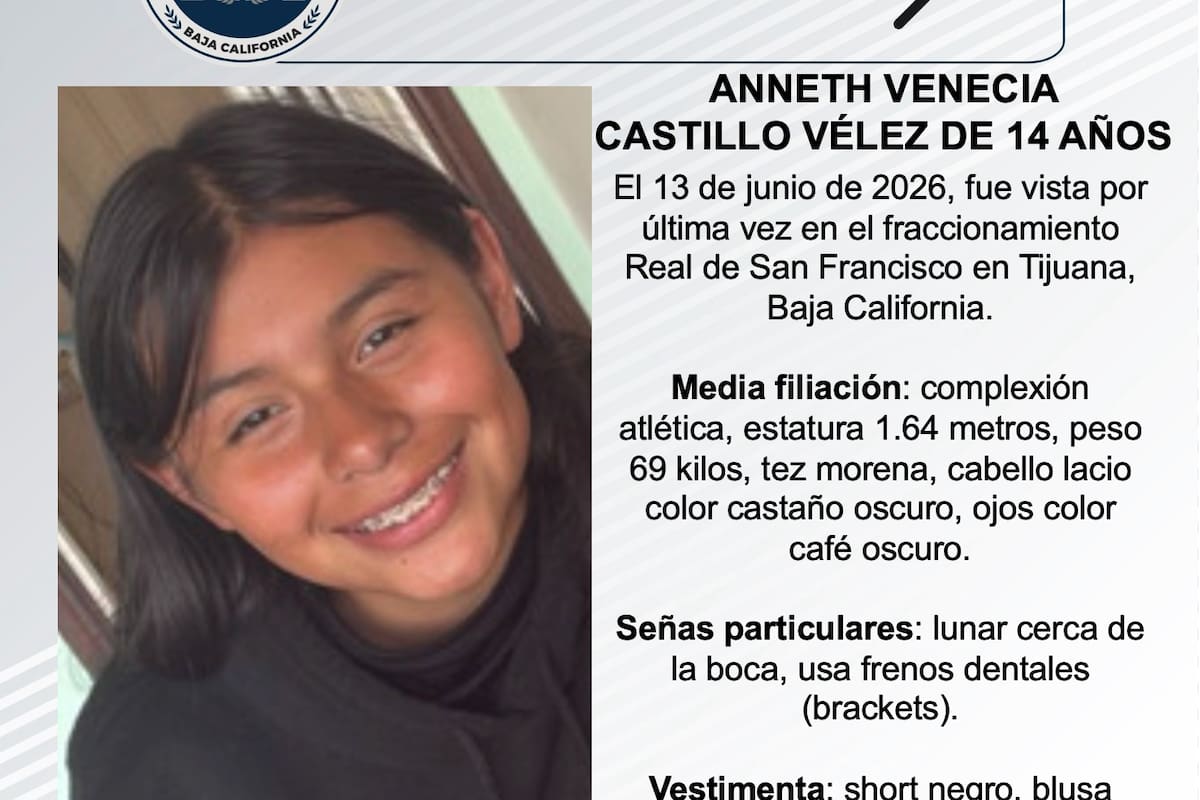 Se busca Anneth Venecia Castillo Vélez de 14 años de edad