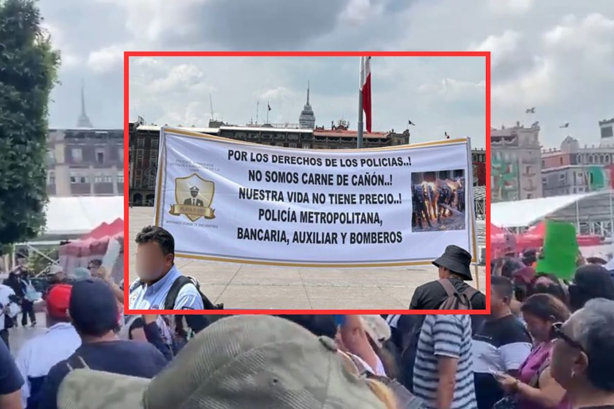 Protesta policial en el Zócalo: Exigen protección y destitución de mandos tras ataques del 2 de octubre