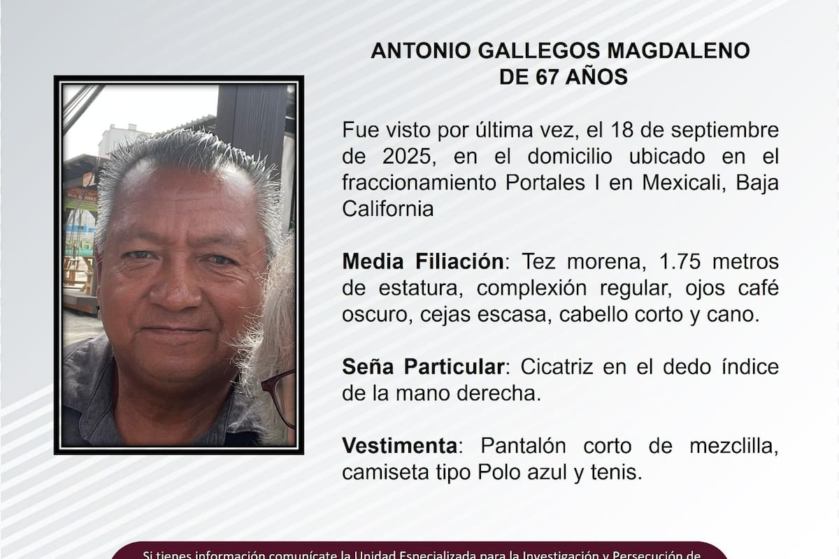 Se solicita ayuda para localizar a Antonio Gallegos Magdaleno