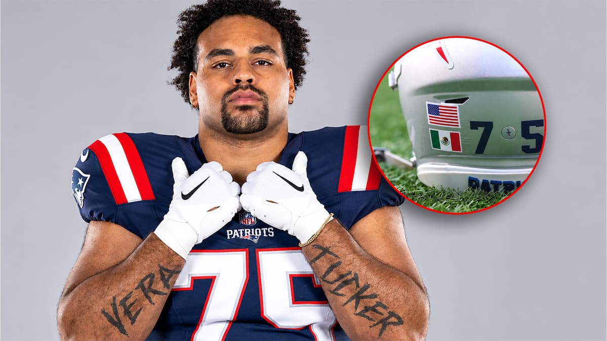 NFL: ¿Por qué Alijah Vera-Tucker lleva una bandera de México en el casco de los Patriots?