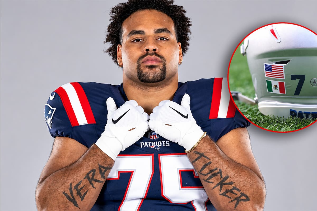 NFL: ¿Por qué Alijah Vera-Tucker lleva una bandera de México en el casco de los Patriots?