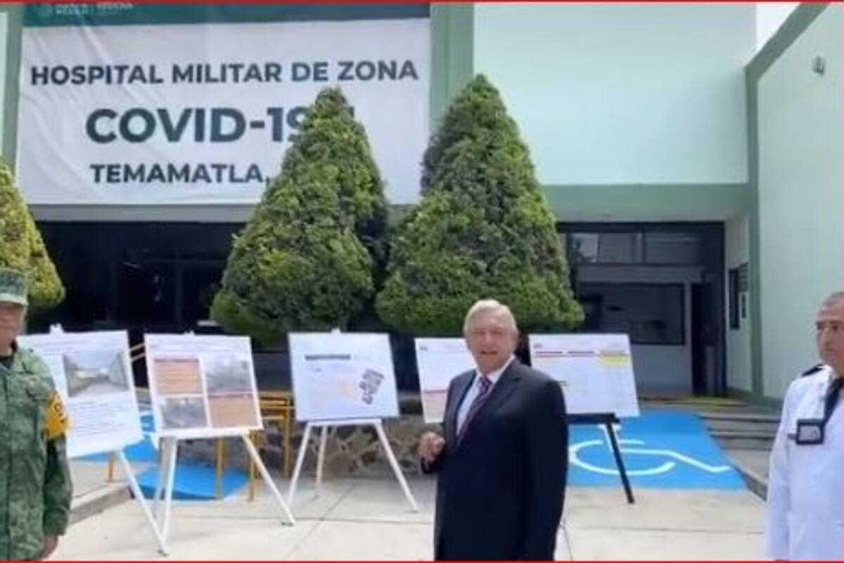 Muestra AMLO hospital COVID-19 para afectados con coronavirus