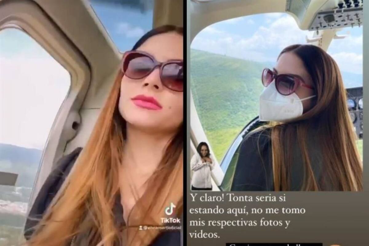 Influencer Elvia Martí, esposa de empleado del IMSS, presume paseo en helicóptero oficial
