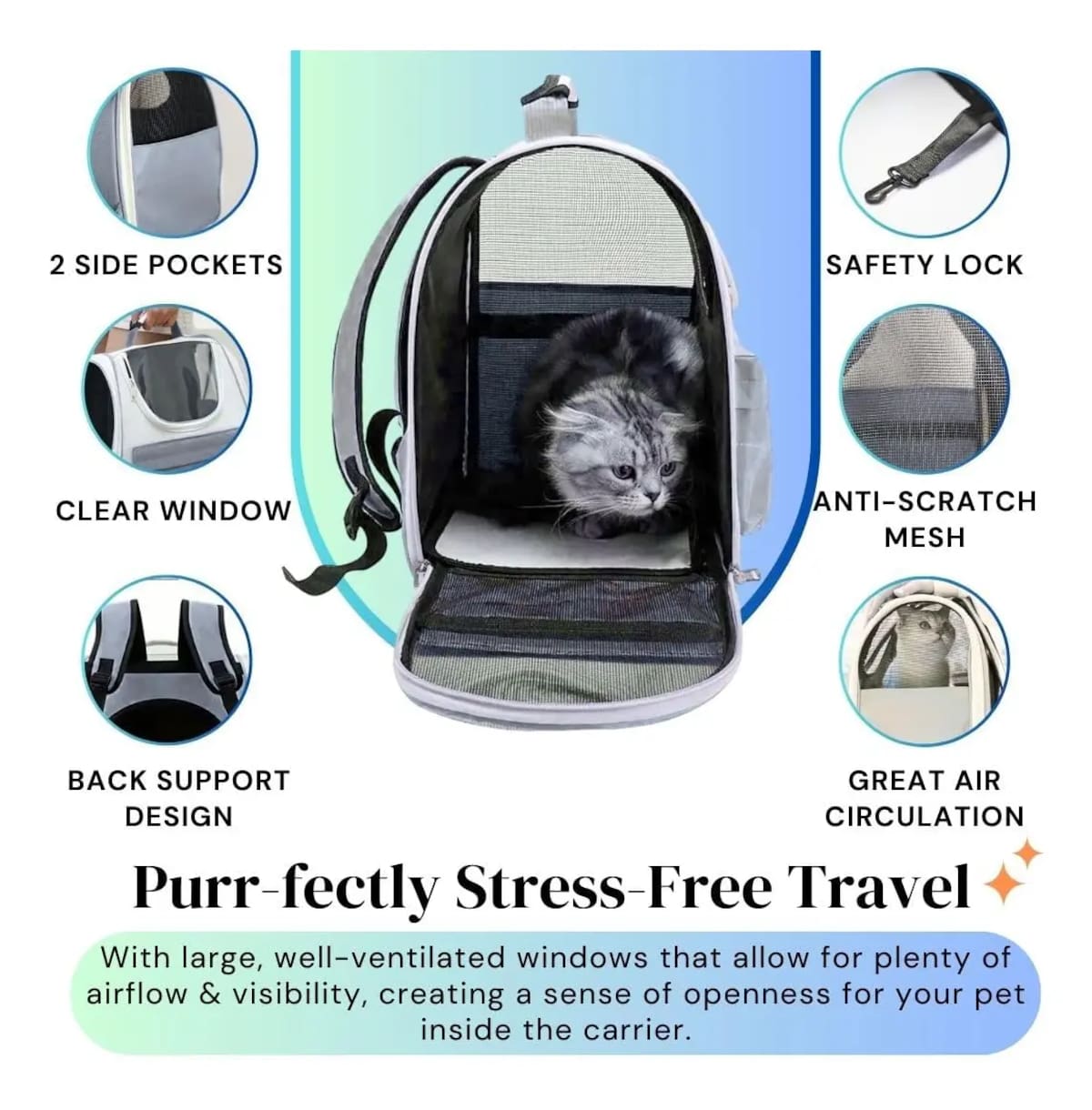 Mochila portátil para el transporte de mascotas | Mercado Libre