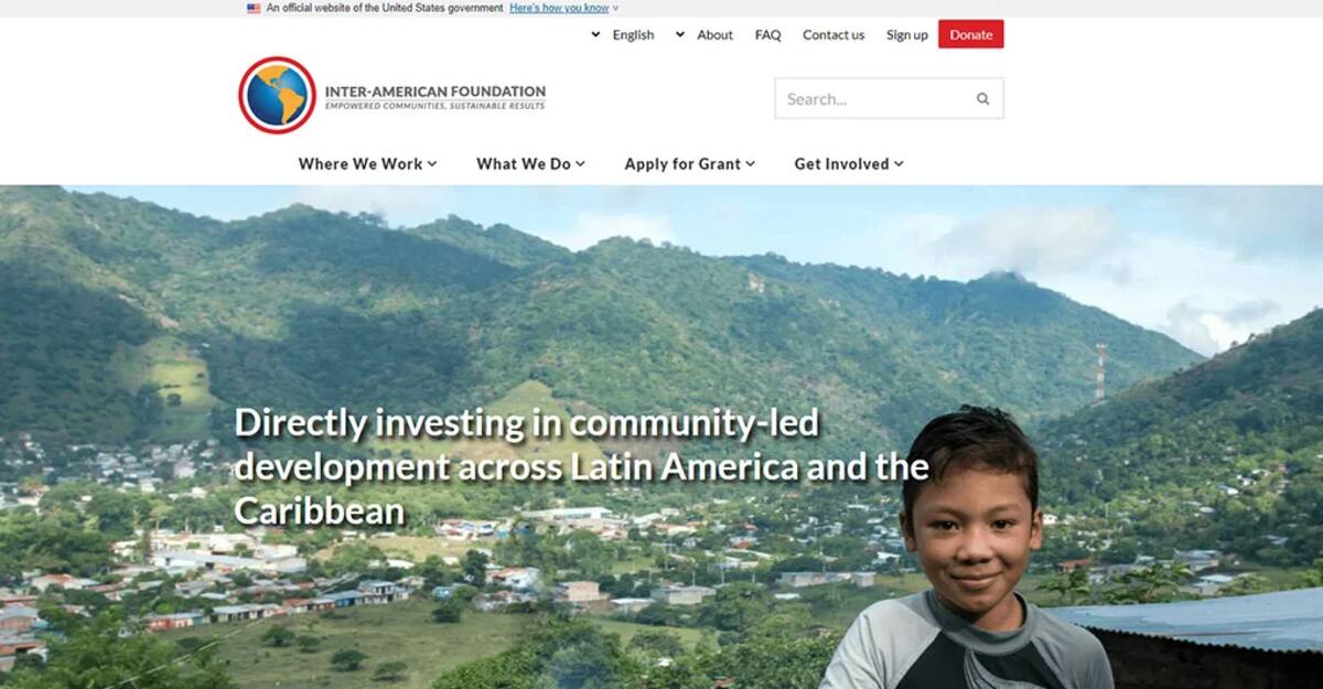 La Fundación Interamericana de EU: el sitio web antes de ser eliminado. FOTO: Especial