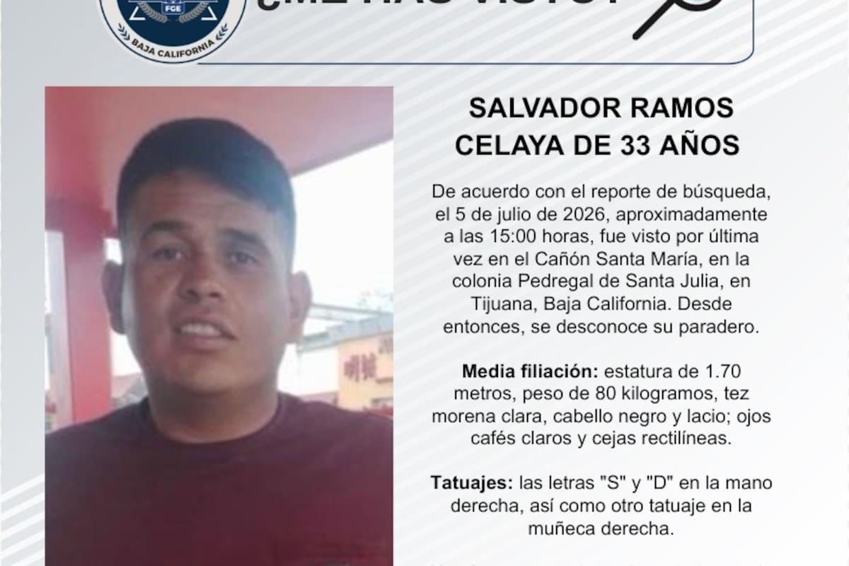 Se busca Salvador Ramos Celaya de 33 años de edad