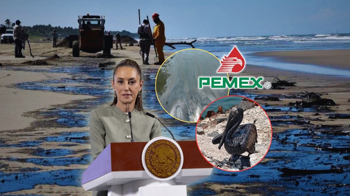 Petróleos Mexicanos (Pemex) reconoció que el derrame de hidrocarburo que llegó a las costas del municipio de Paraíso, Tabasco, provino de sus propias instalaciones. Foto: Especial (Presidencia y X)