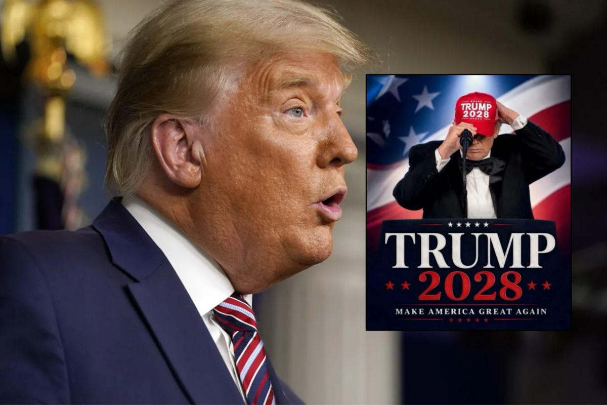 Trump publicó una imagen generada con IA en la que apareció sobre un petrolero iraní y lanzó advertencia: “Ahora es nuestro”; esto después de afirmar que declarará el estrecho de Ormuz territorio de Estados Unidos