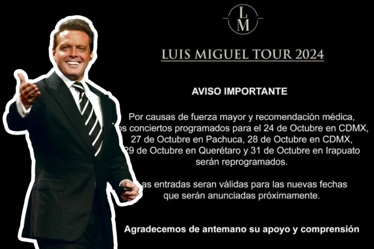 Luis Miguel pospone sus últimos conciertos por “recomendación médica"