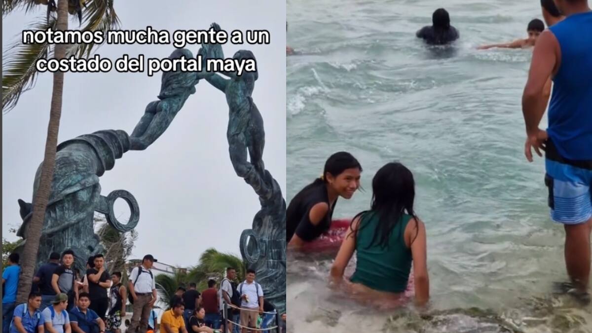 Personas se reunen cerca del Portal Maya en Playa del Carmen para ver el ojo de agua: ¿Qué son?