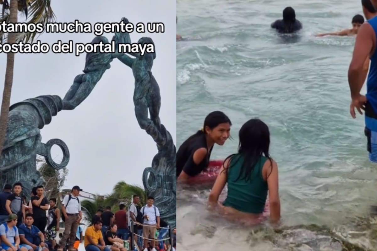 Personas se reunen cerca del Portal Maya en Playa del Carmen para ver el ojo de agua: ¿Qué son?
