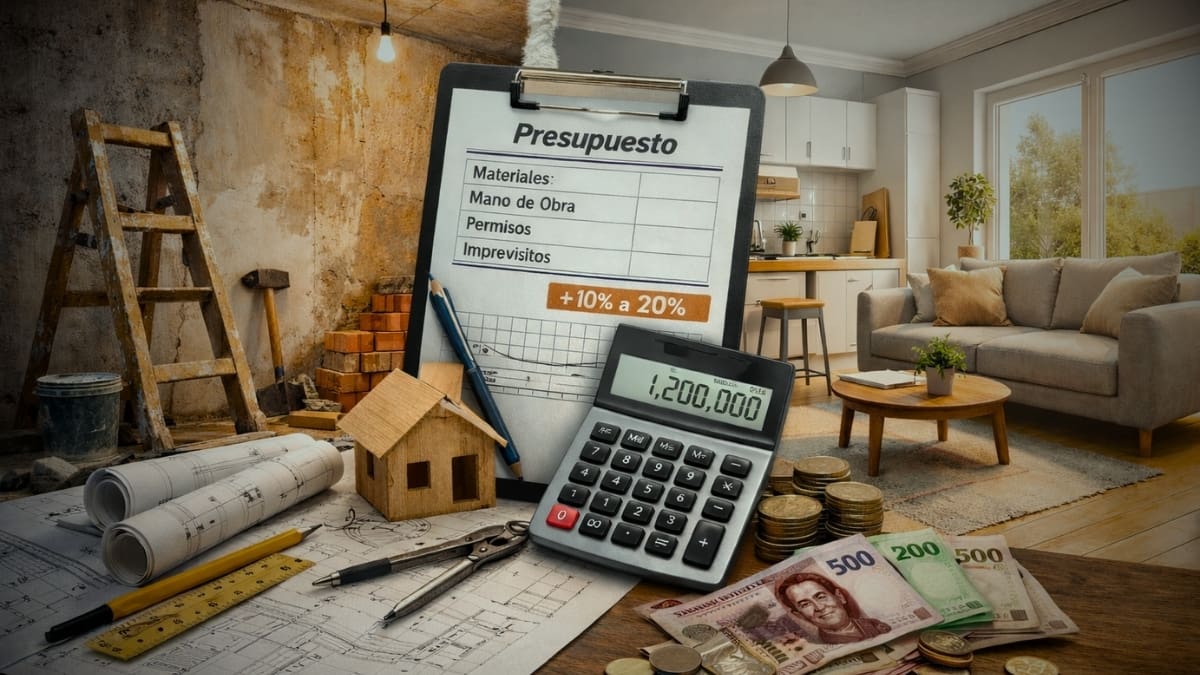 Arquitectos recomiendan hacer un presupuesto que contemple prioridades e imprevistos al remodelar una vivienda, ya que puede costar hasta 1 millón 200 mil pesos en mano de obra, materiales y permisos