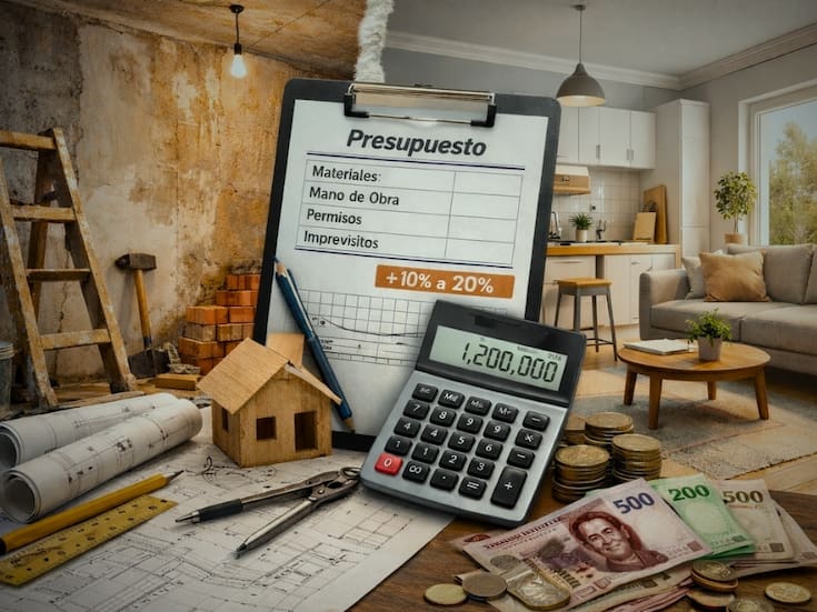 Arquitectos recomiendan hacer un presupuesto que contemple prioridades e imprevistos al remodelar una vivienda, ya que puede costar hasta 1 millón 200 mil pesos en mano de obra, materiales y permisos