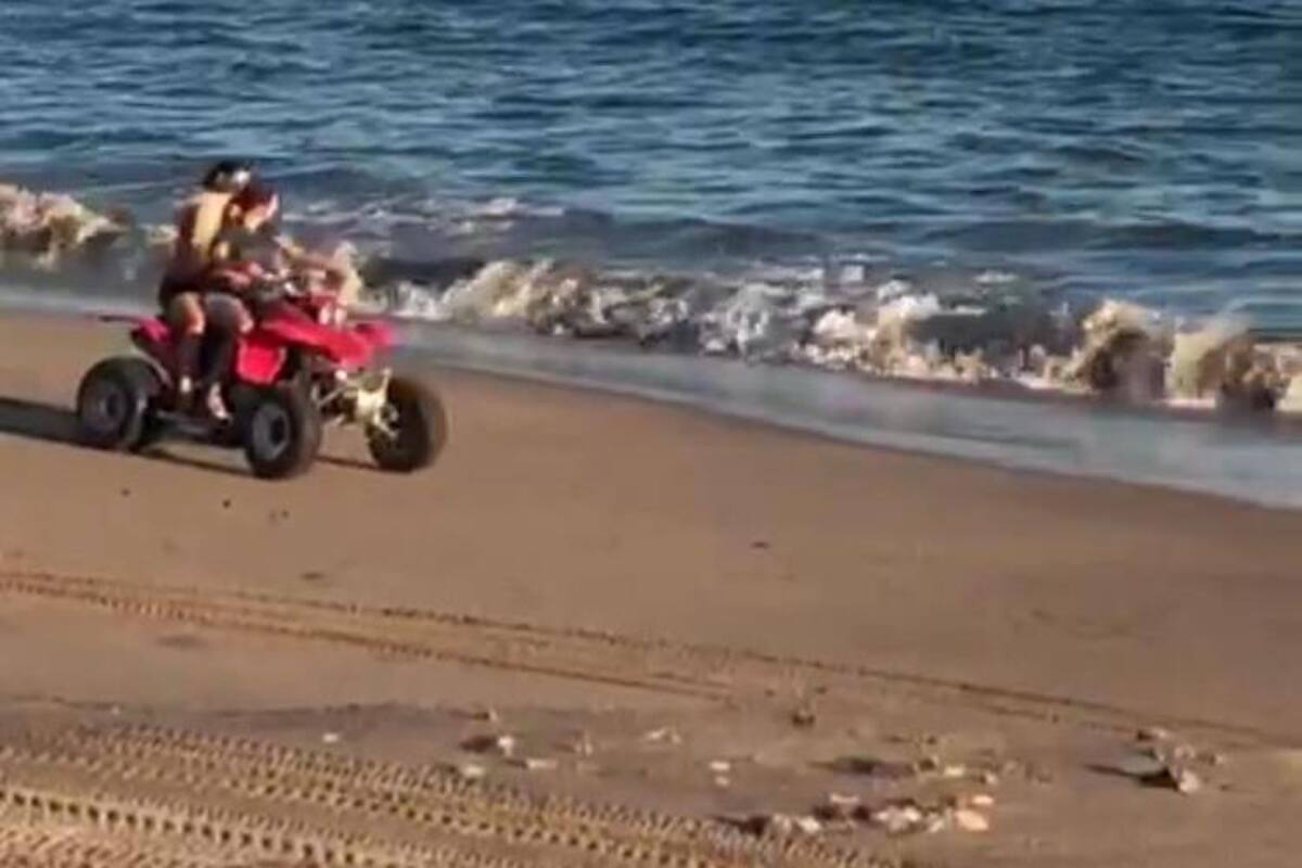 Denuncian uso de cuatrimotos en la playa