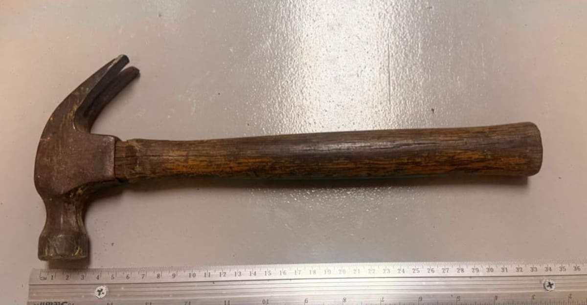 La mujer señaló a los agentes que momentos antes su hijo llegó al negocio y golpeó el cerco con un martillo de mango de madera y cabeza metálica.│Foto: Cortesía