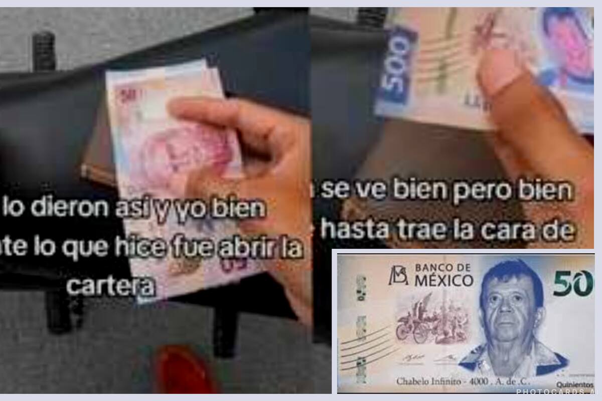 VIDEO: Repartidor exhibe que recibió como pago un billete de 500 con la cara de chabelo