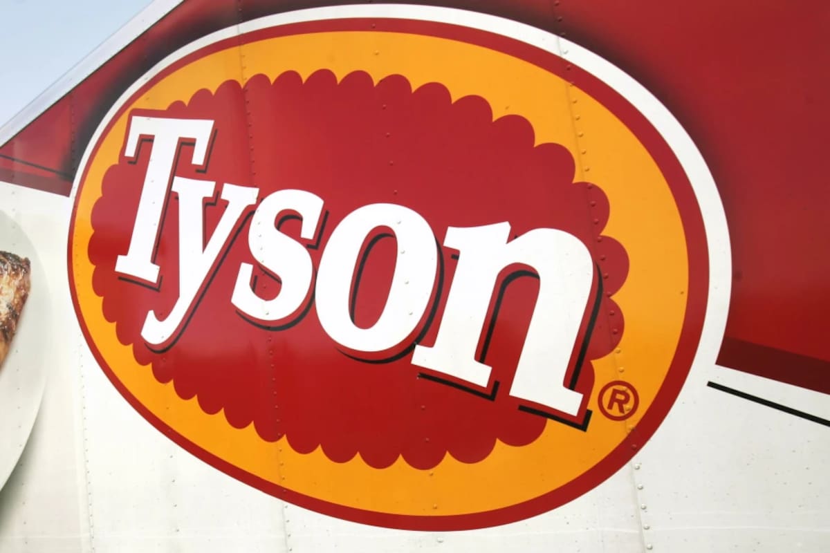 A Tyson Foods logo is seen on a truck parked at a food warehouse in Little Rock, Ark., on Oct. 28, 2009. (AP Photo/Danny Johnston, File)
