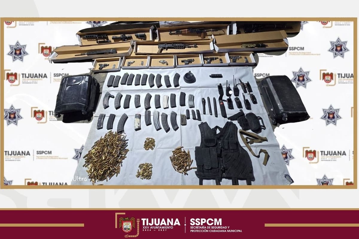 Asegura Policía Municipal de Tijuana 11 armas de fuego y cerca de 500 cartuchos útiles