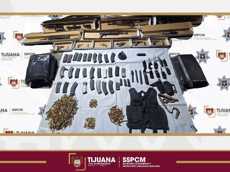 Asegura Policía Municipal de Tijuana 11 armas de fuego y cerca de 500 cartuchos útiles