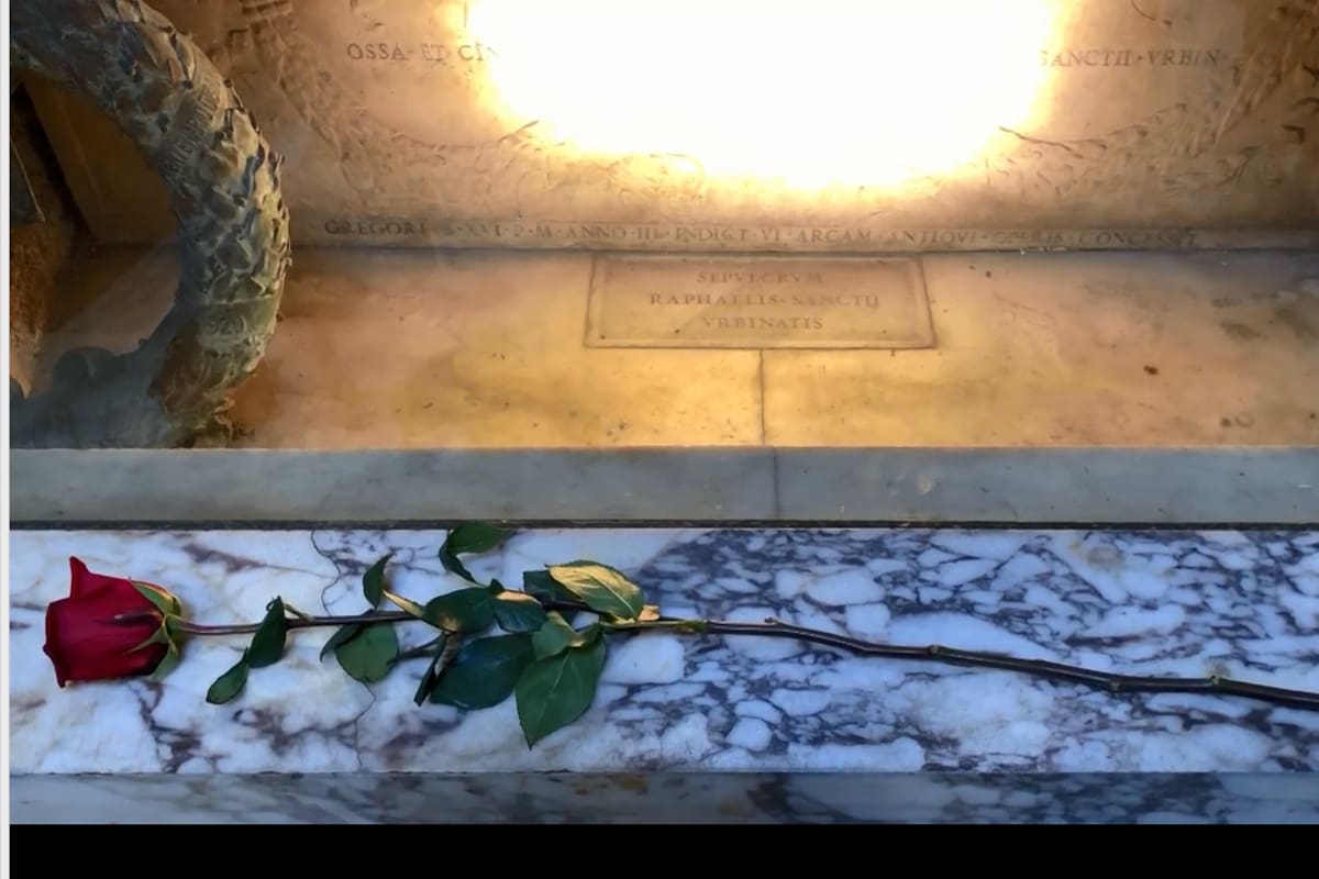 Recordarán a Rafael con una rosa en su tumba a 500 años de su muerte