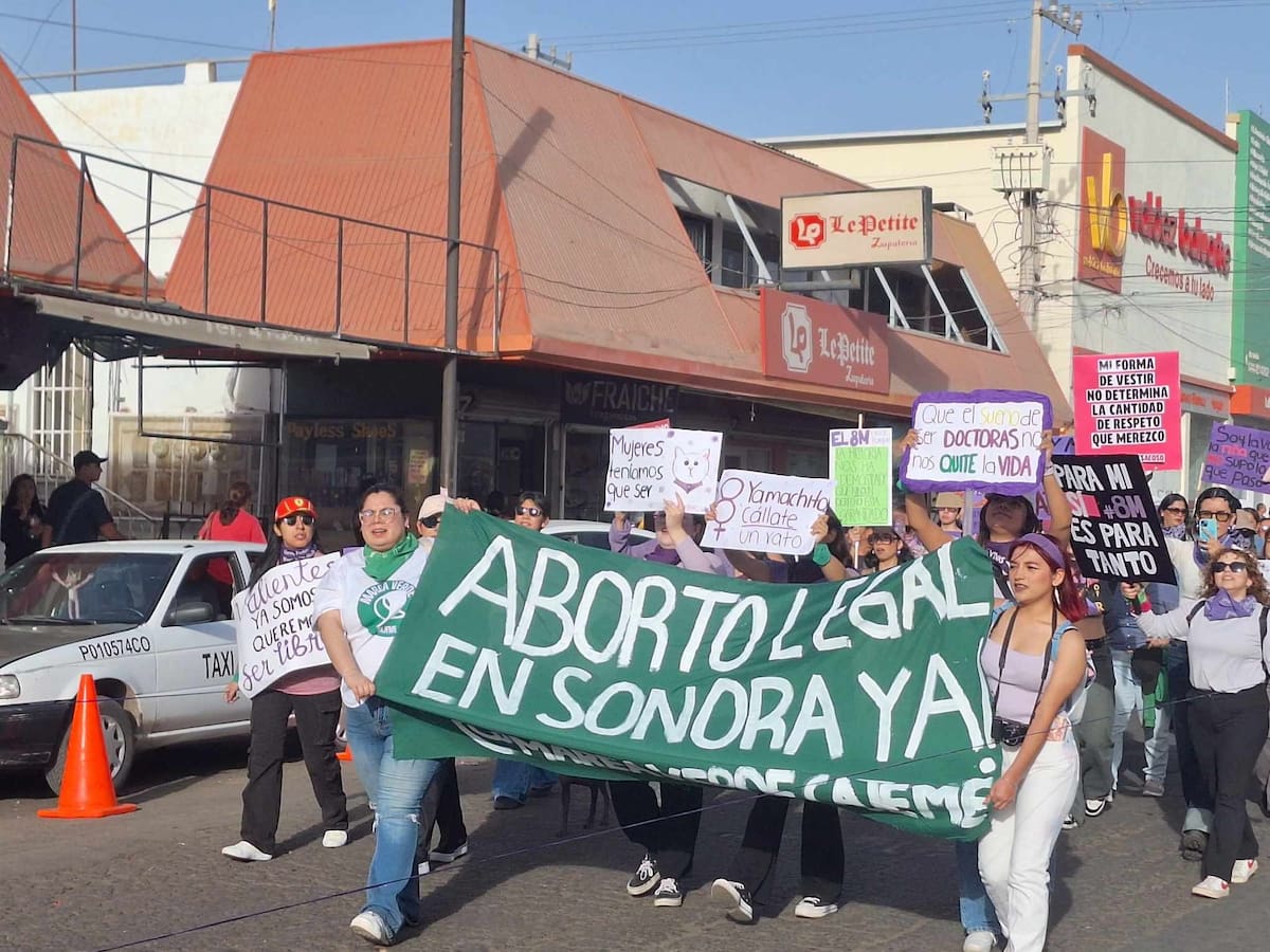 Marcha 8M en Ciudad Obregón. | Crédito: Mayra Echeverría