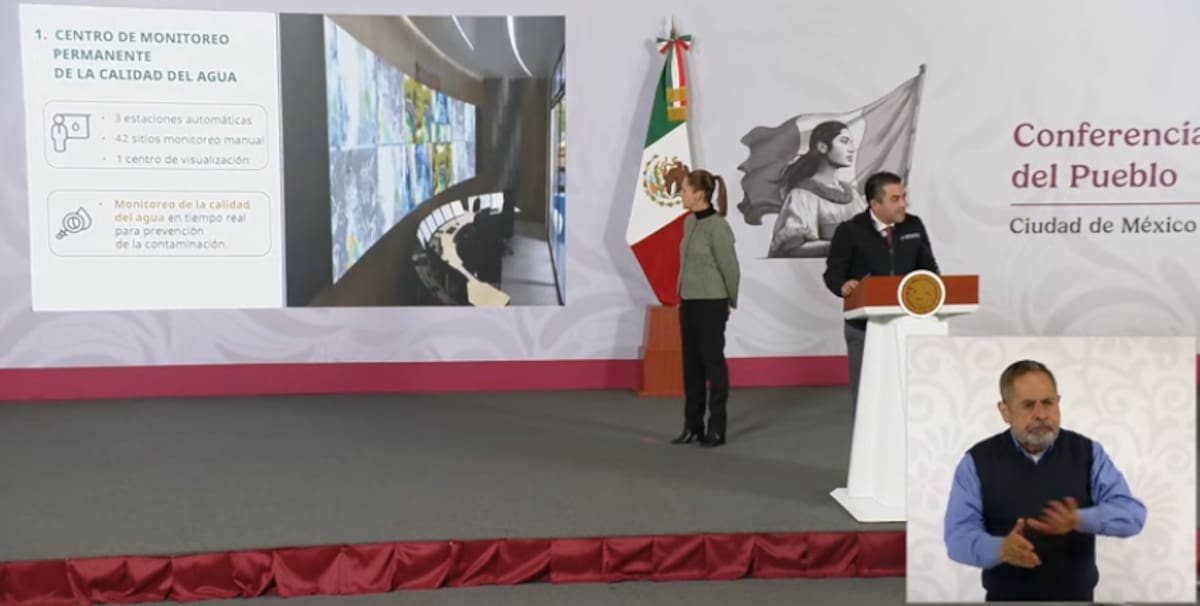 El titular de Comisión Nacional del Agua, Efraín Morales, adelantó la creación de un centro de monitoreo permanente para prevenir episodios de contaminación masiva. | Captura de pantalla