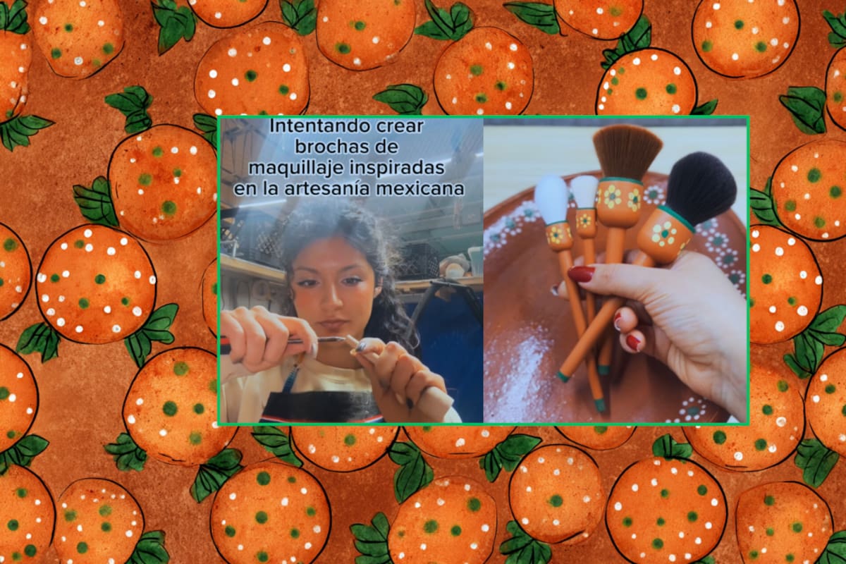 Mujer trabajadora se vuelve viral al emprender con brochas de maquillaje inspiradas en la cultura mexicana