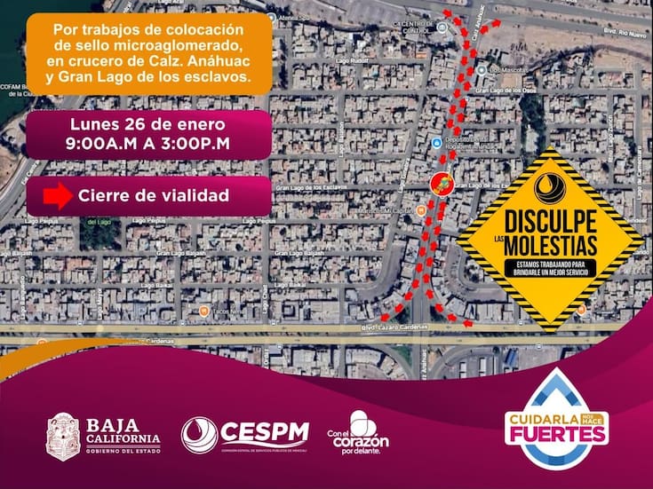 Cierre total en Calzada Anáhuac por trabajos de pavimentación; conoce horarios y rutas alternas