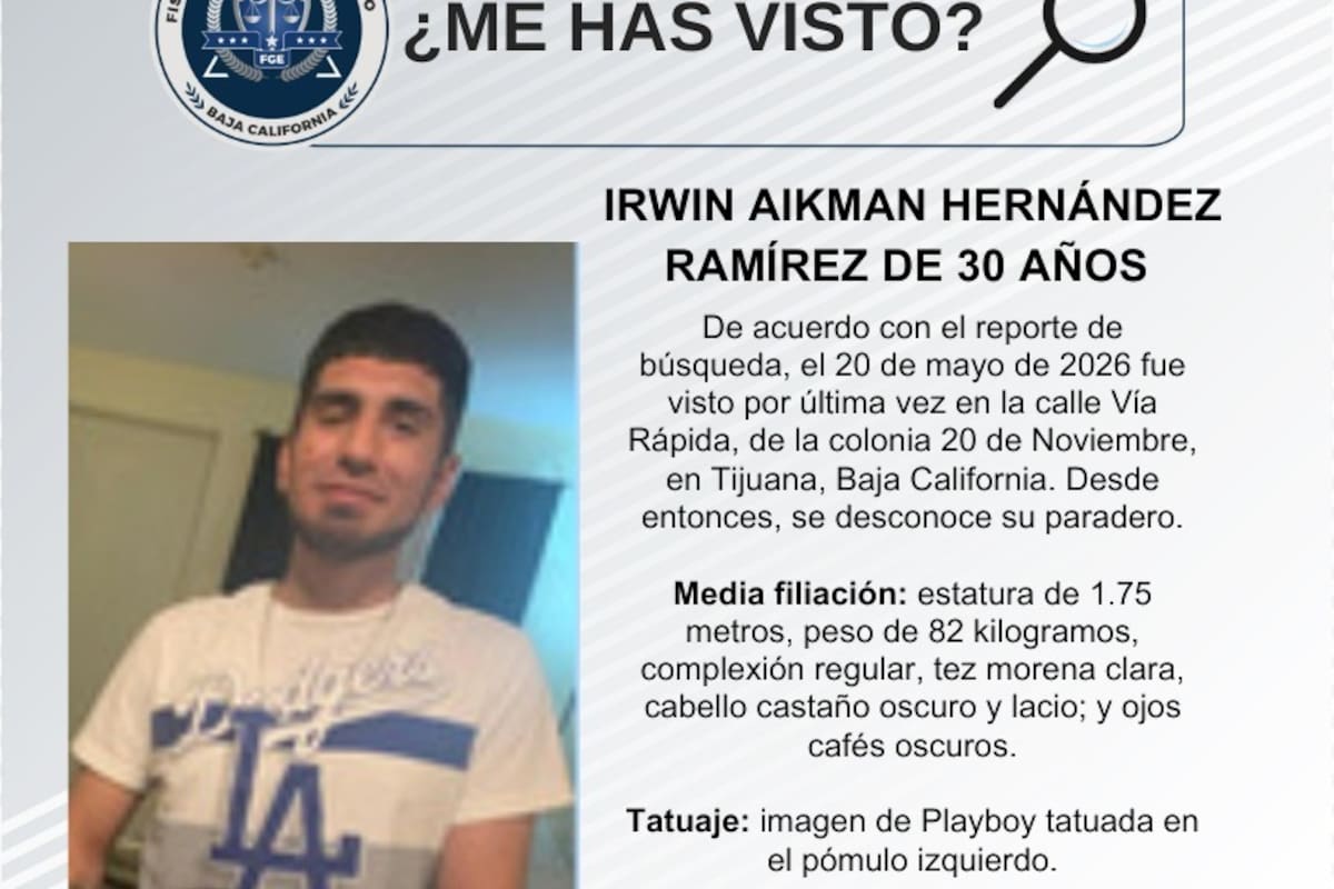 Se busca a Irwin Aikman Hernández Ramírez de 30 años