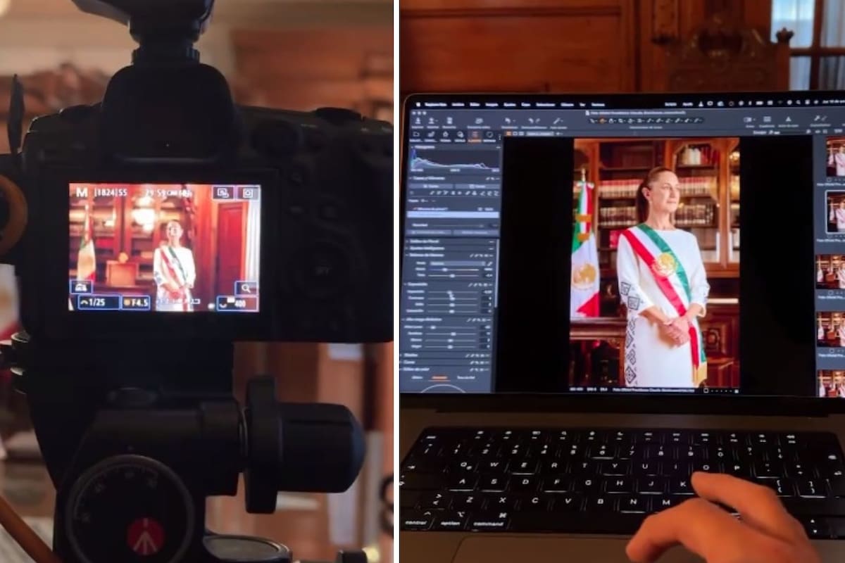 Claudia Sheinbaum revela su primera fotografía oficial como presidenta de México y un detrás de cámara