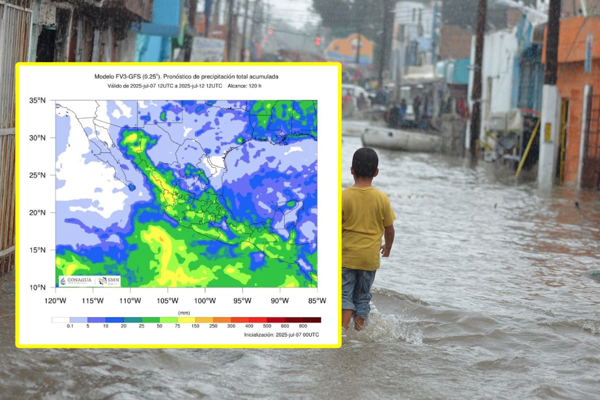 La ciudades donde lloverá de manera muy fuerte este miércoles, jueves y viernes