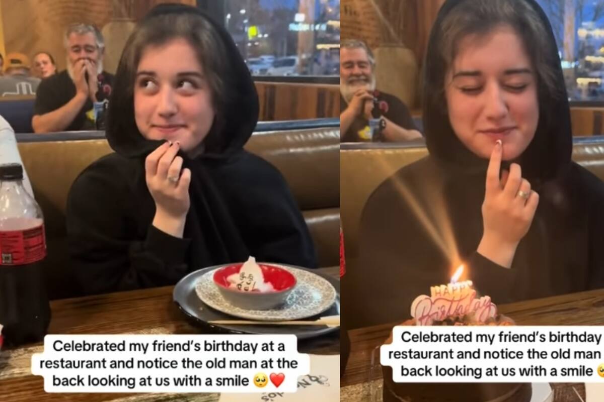 Unas jóvenes celebran el cumpleaños de una de sus amigas, mientras un señor las observa al fondo con melancolía: se roba el corazón de los usuarios