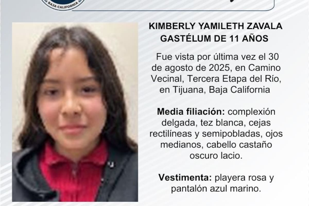 Se busca a Kimberly Yamileth Zavala Gastélum de 11 años