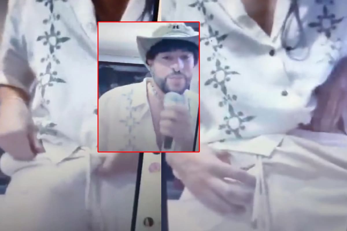 Bad Bunny bromea con su "bulto", se lo saca y se vuelve viral